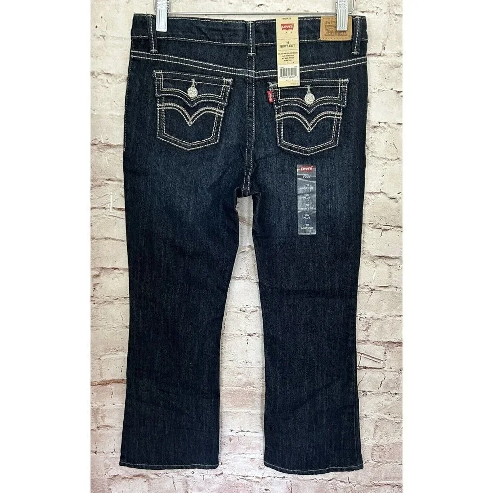 Levi's 715 Jeans Dark Wash 10.5 PLUS Rodeo Barrel Racing Bootcut Flap Pocket